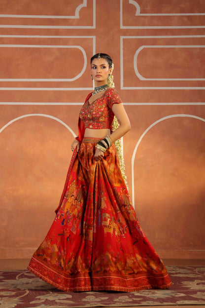 Printed Embellished Lehanga
