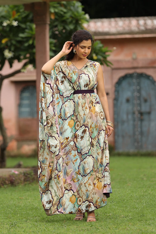 Drape Dress with Belt