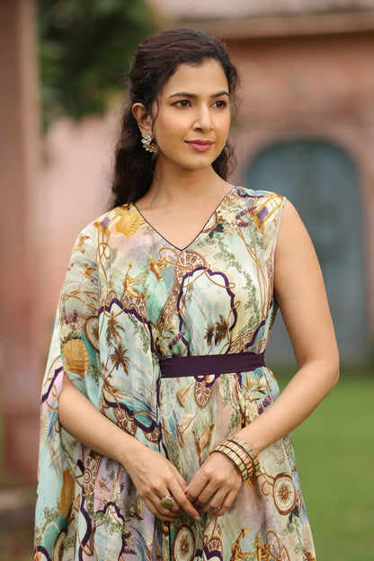 Drape Dress with Belt