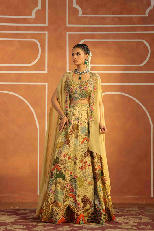 Printed Lehanga Jacket Set