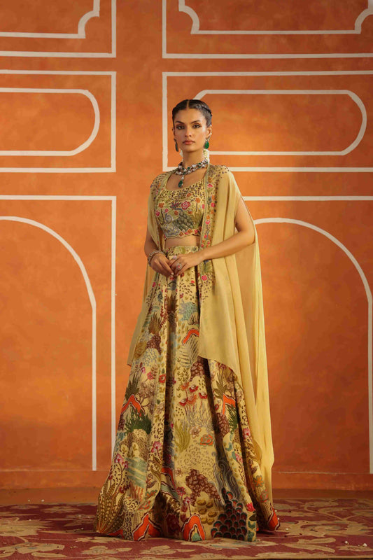 Printed Lehanga Jacket Set