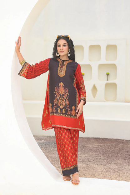 Traditional Print Short Kurti with Pant