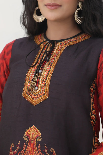 Traditional Print Short Kurti with Pant