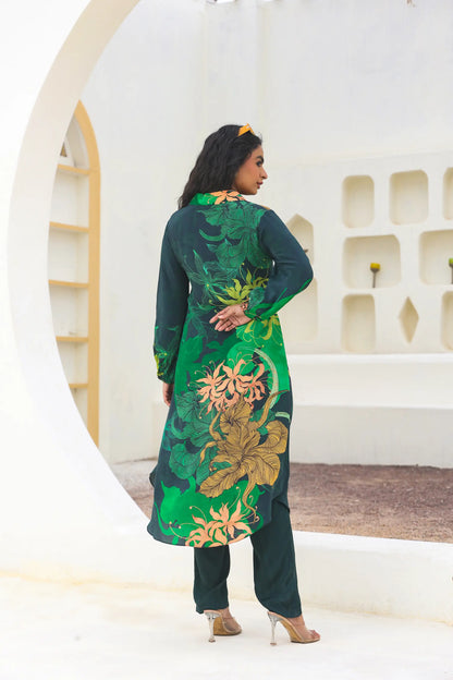 Floral Print Straight Kurti with Pant