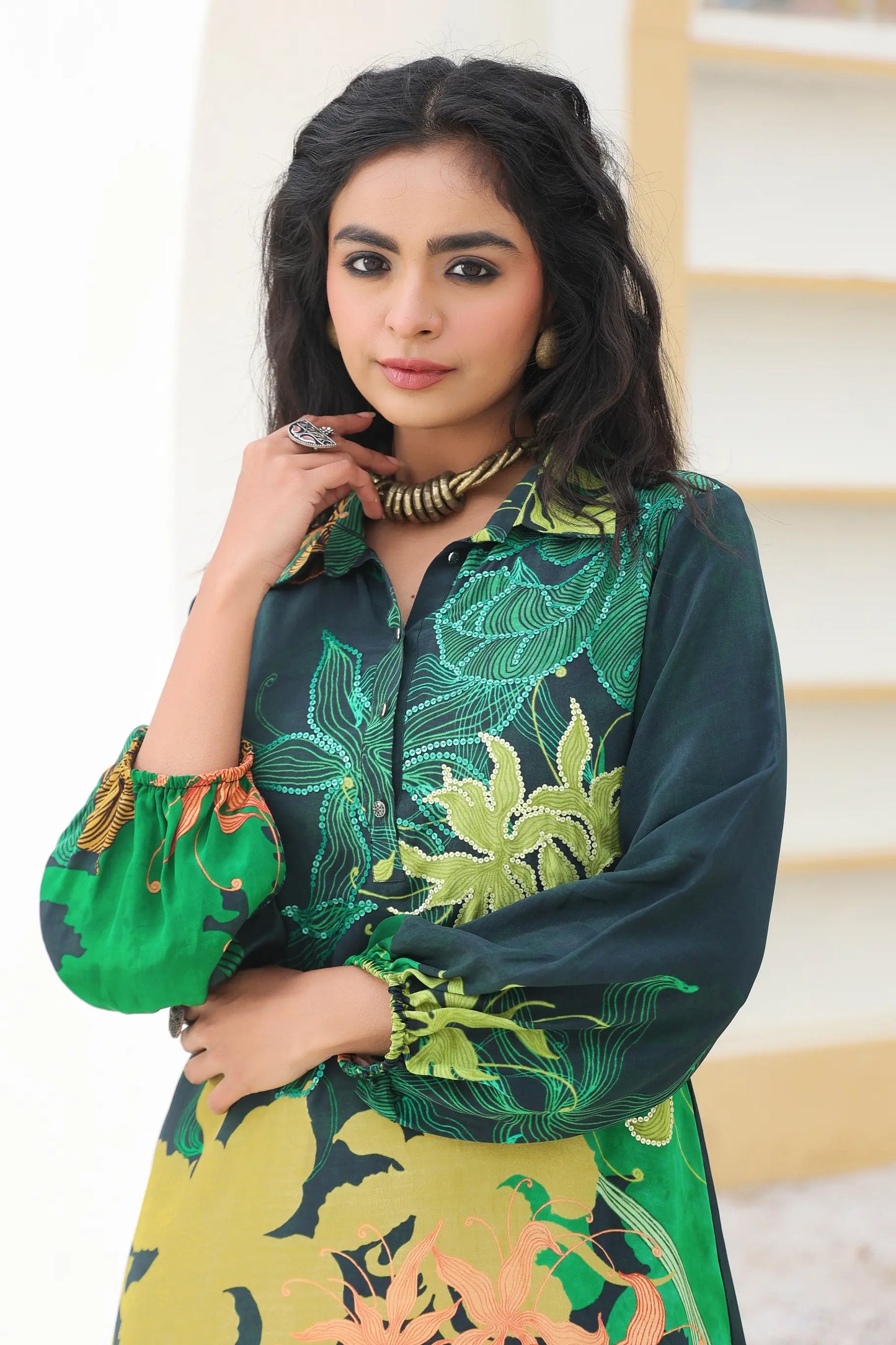 Floral Print Straight Kurti with Pant