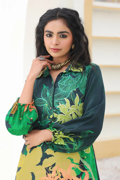 Floral Print Straight Kurti with Pant
