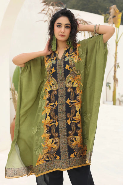 Printed Kaftan With Dhoti Pant