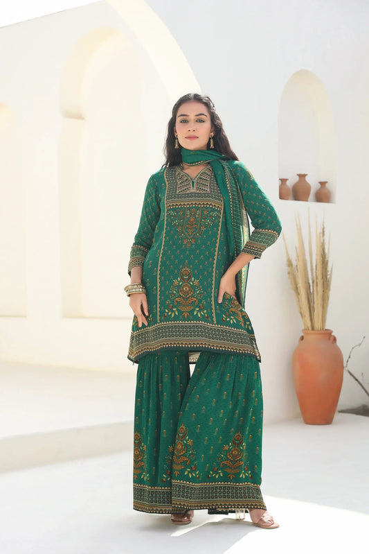 Printed Sharara Set with Dupatta