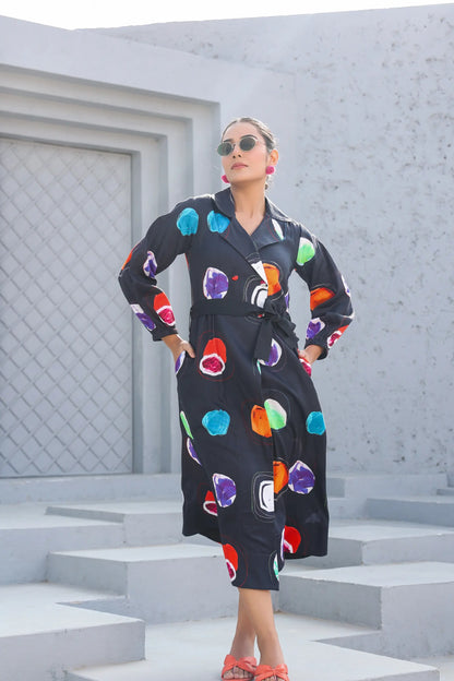 Abstract Print Cotton Dress