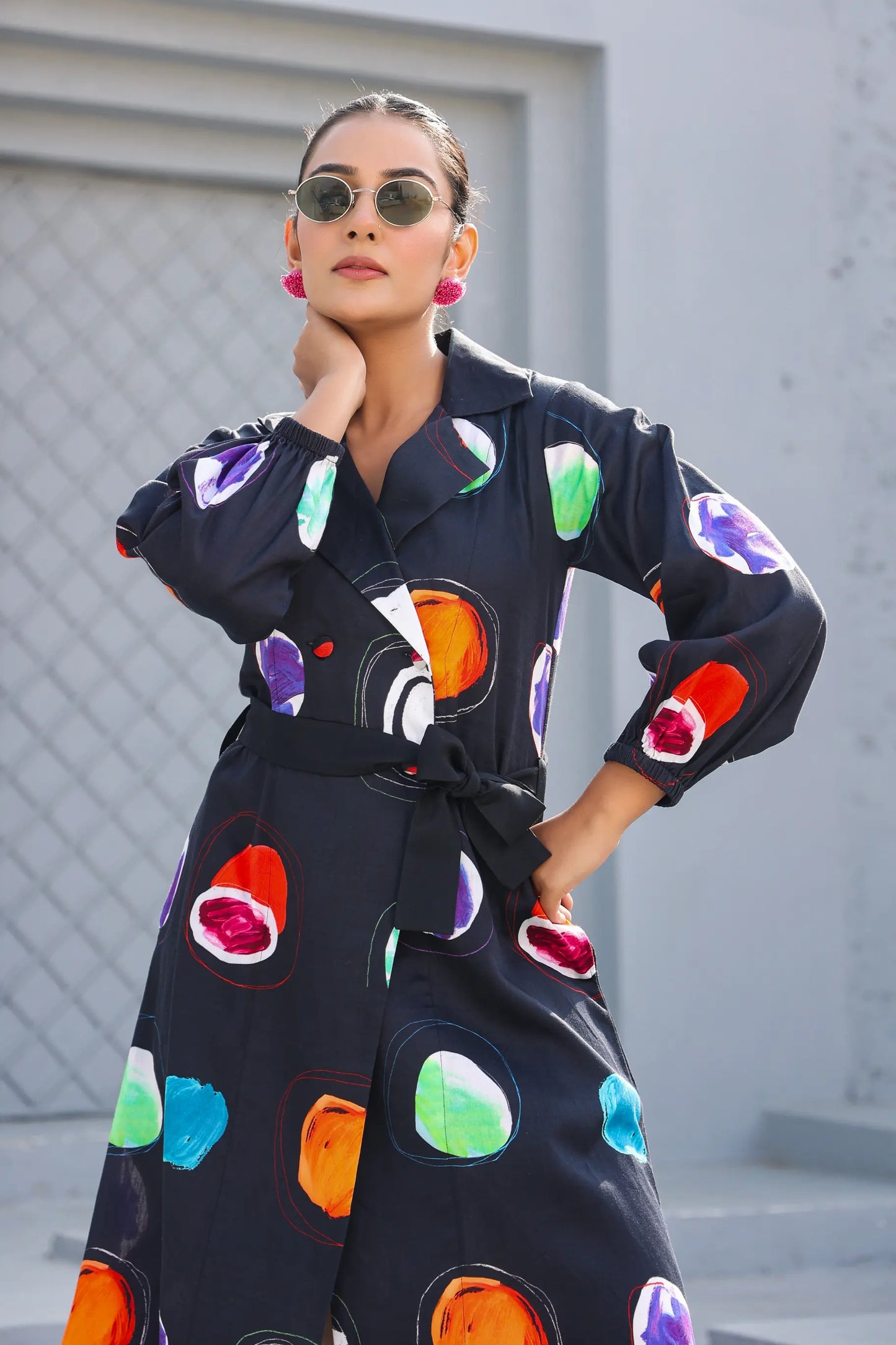 Abstract Print Cotton Dress