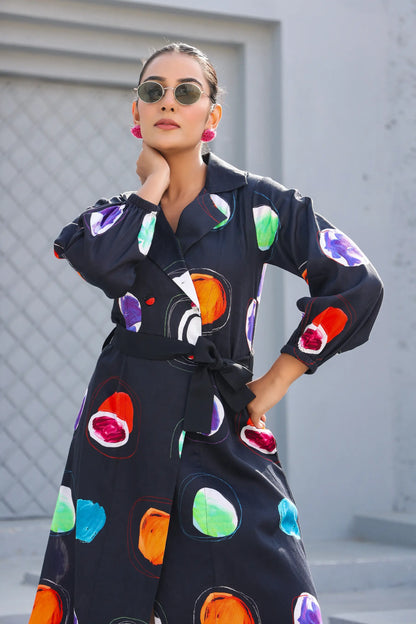 Abstract Print Cotton Dress