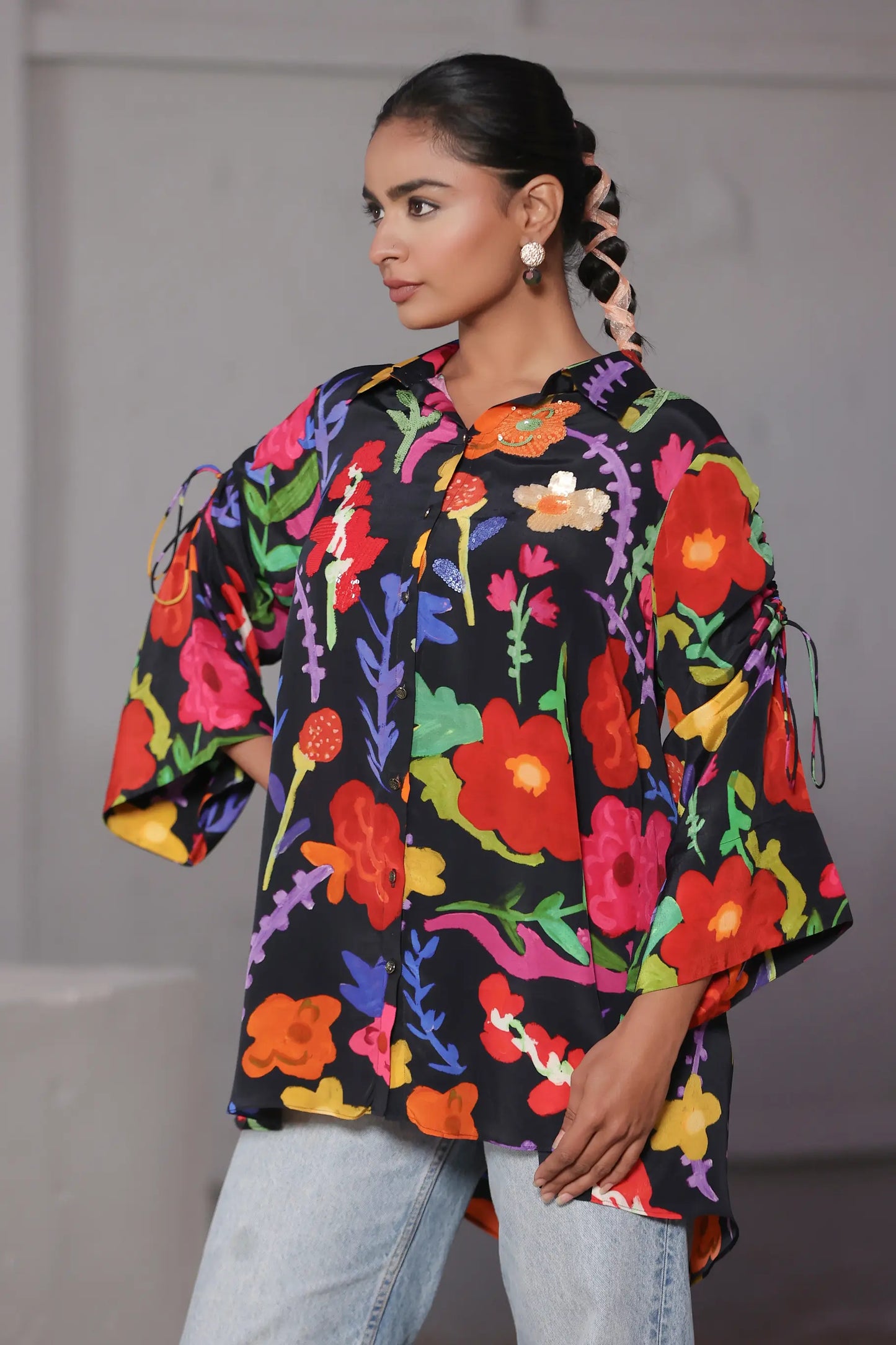 Printed Short Top with light embellish