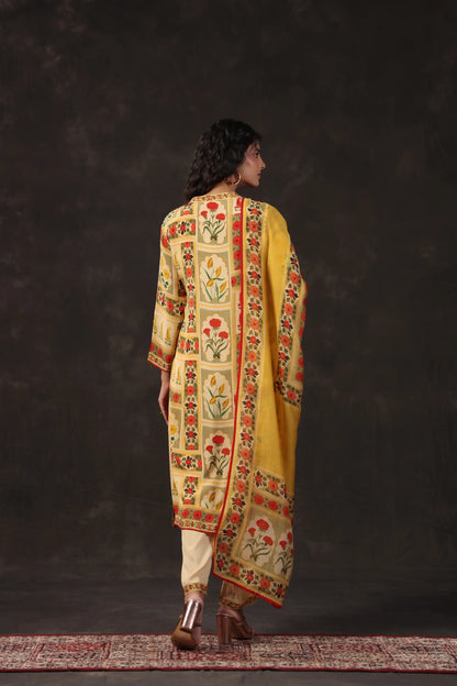 Three Piece Printed Kurti with highlight