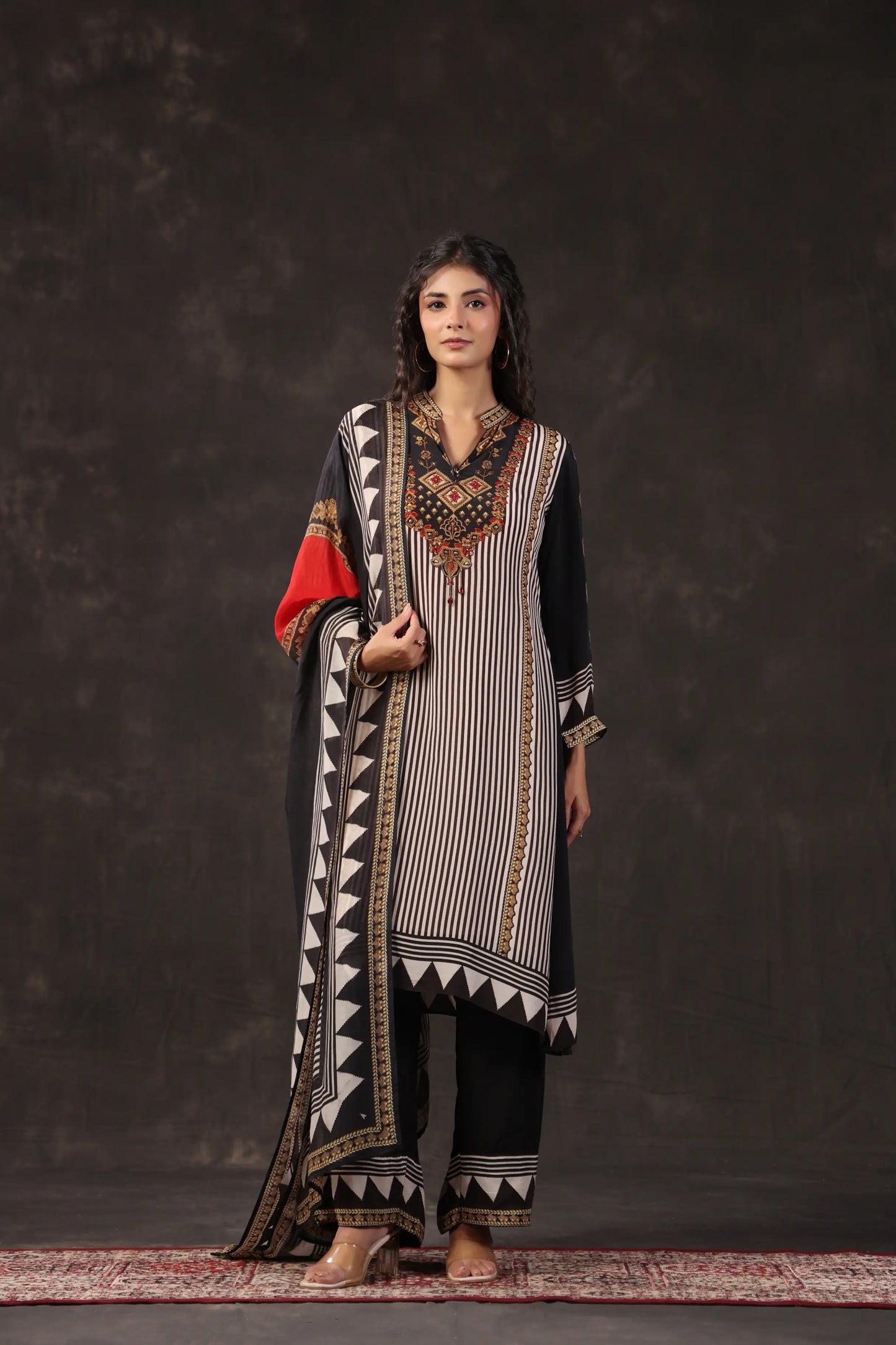 Three Piece Ethnic Kurti with highlight