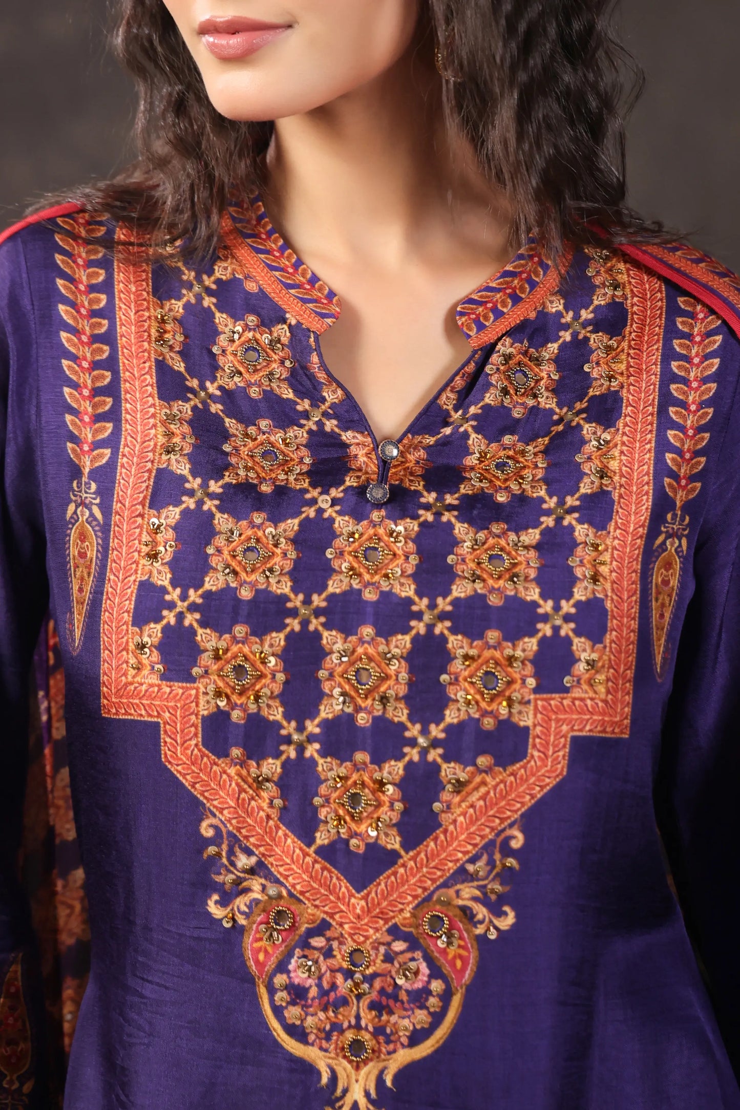 Three Piece Ethnic Kurti with highlight