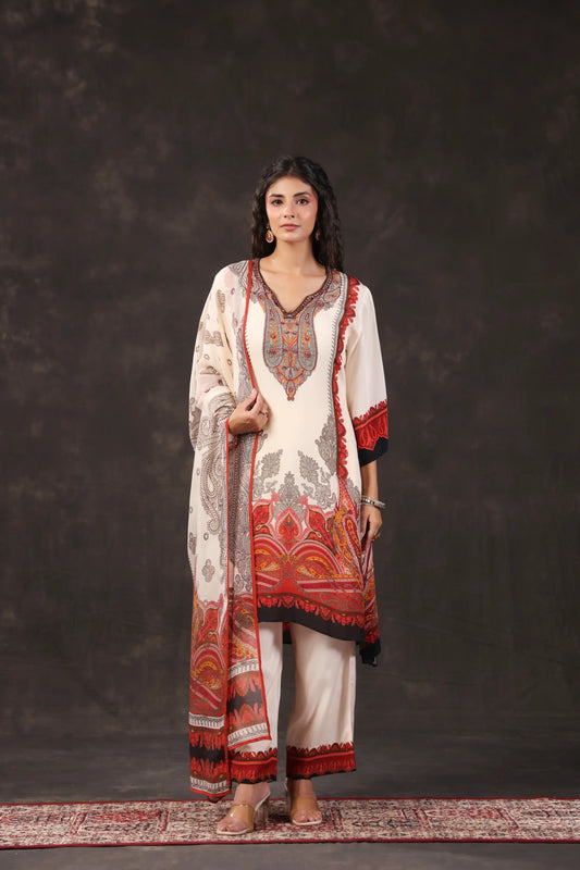 Three Piece Ethnic Kurti with highlight