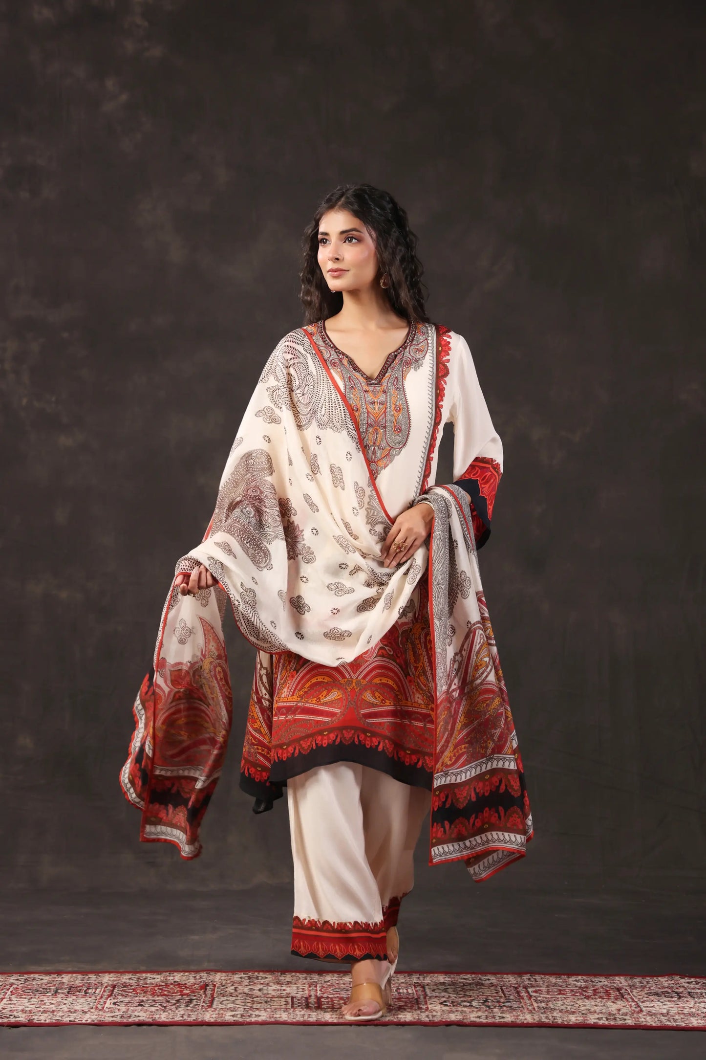 Three Piece Ethnic Kurti with highlight