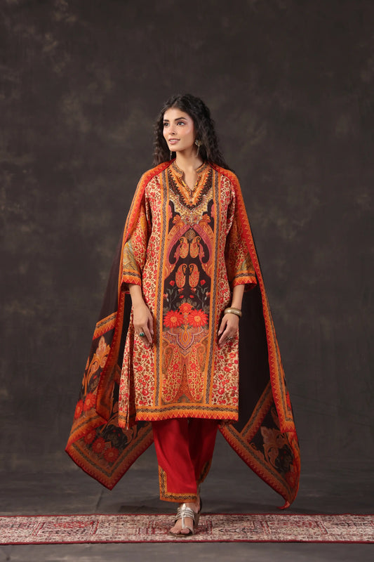 Three Piece Ethnic Kurti with highlight