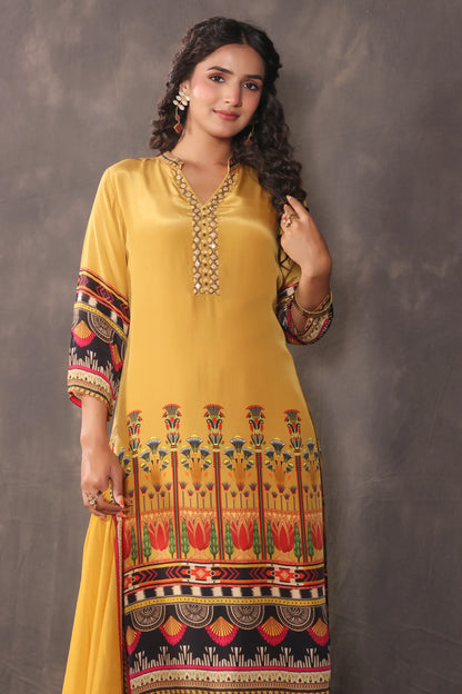 Three Piece Ethnic Kurti with highlight