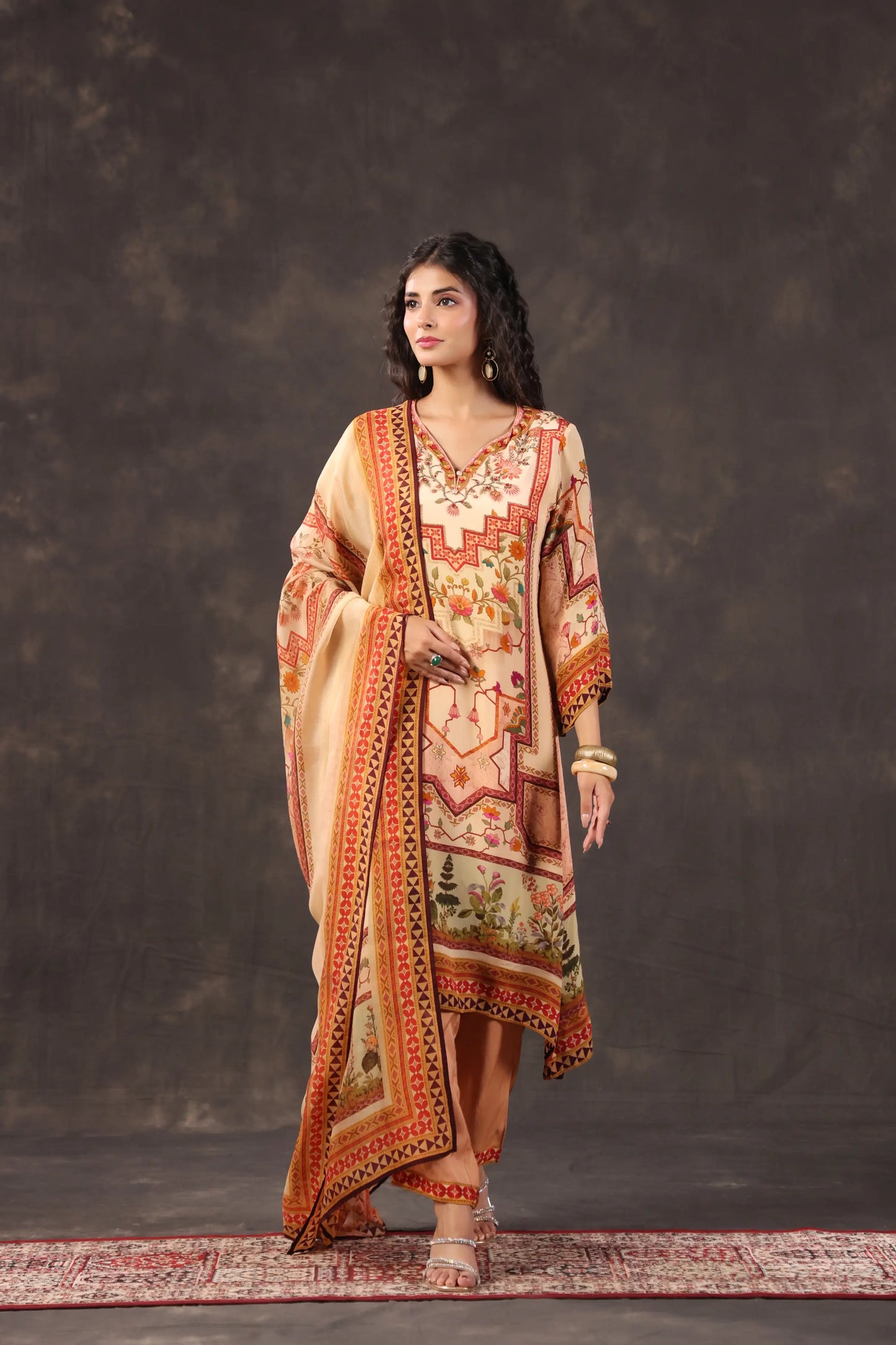 Three Piece Ethnic Kurti with highlight