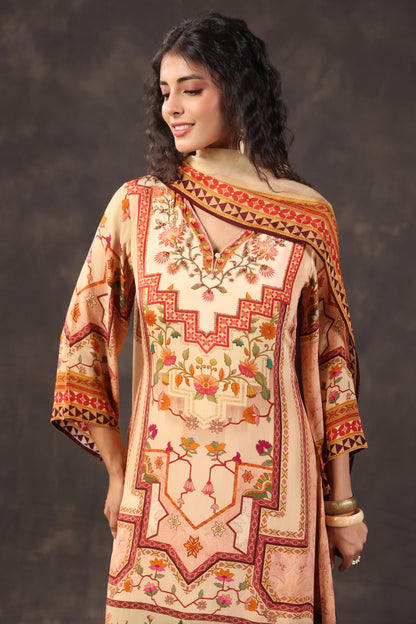 Three Piece Ethnic Kurti with highlight