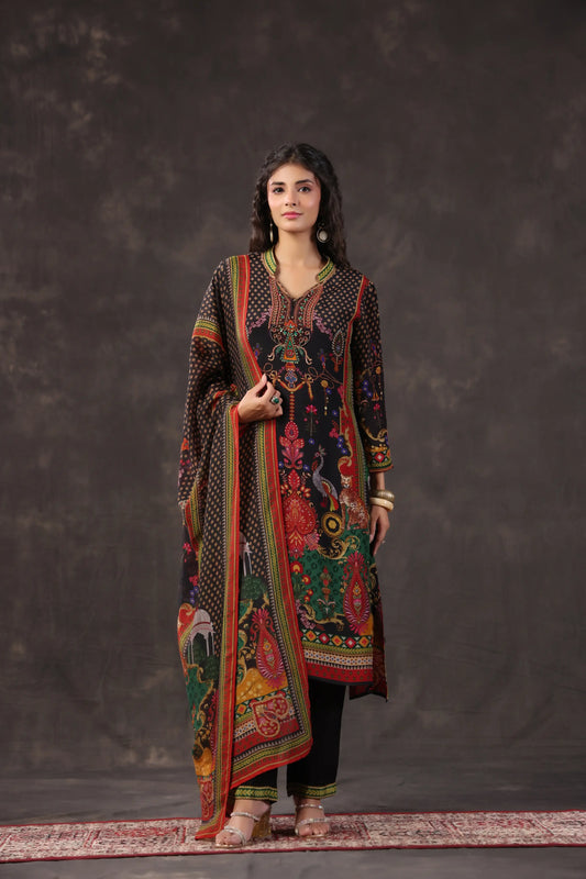 Three Piece Ethnic Kurti with highlight