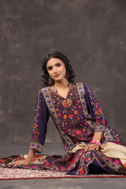 Three Piece Ethnic Kurti with highlight