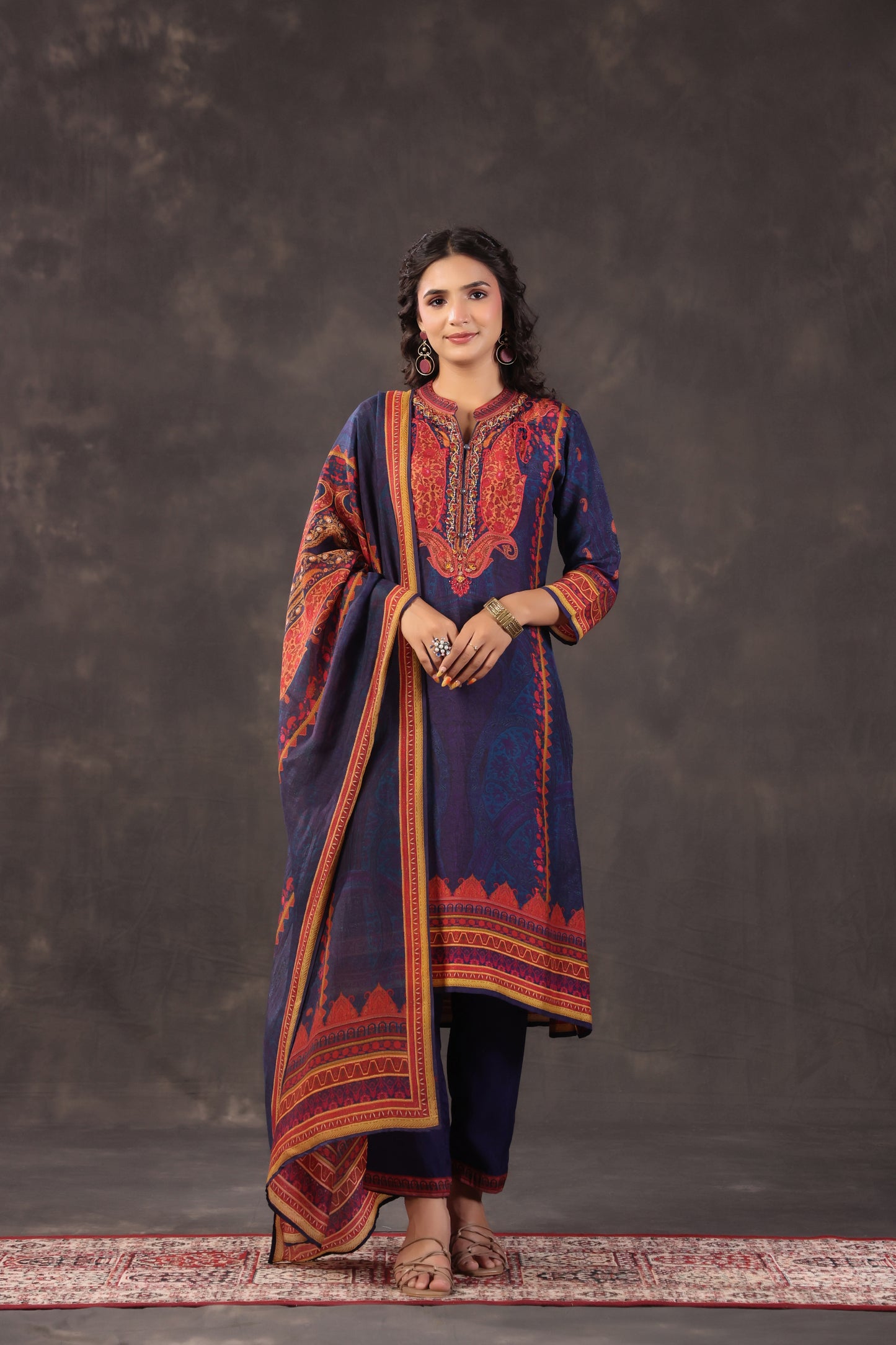 Three Piece Ethnic Kurti with highlight