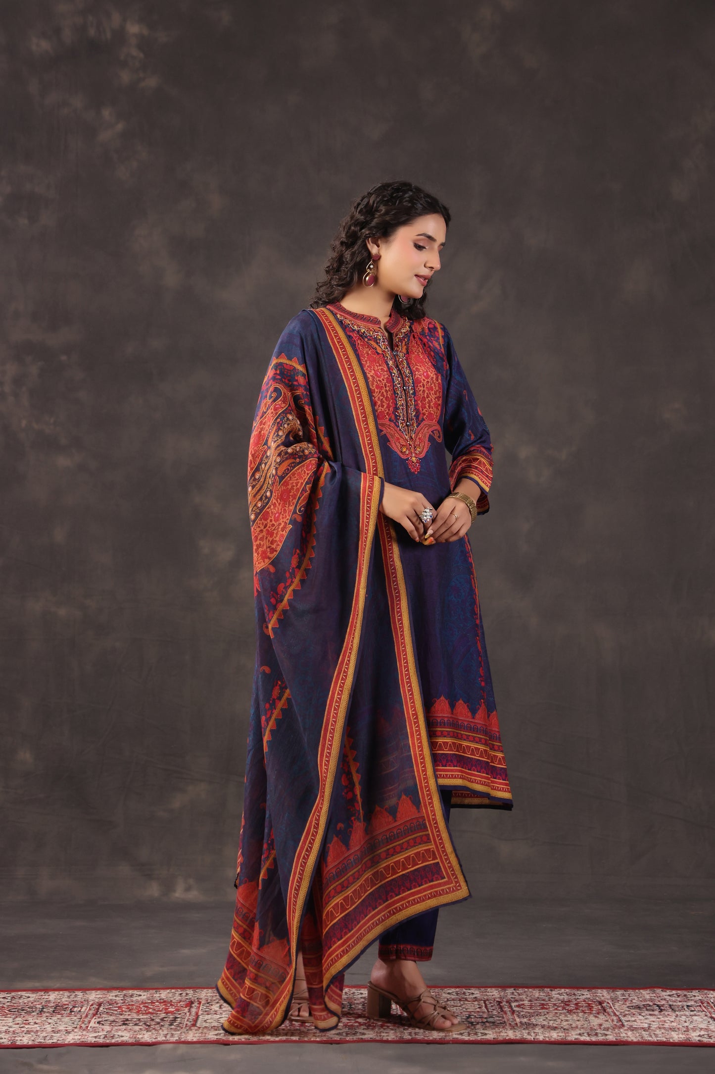 Three Piece Ethnic Kurti with highlight