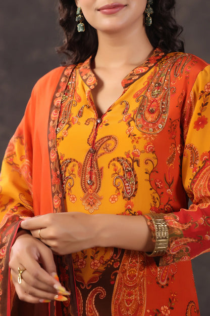 Three Piece Ethnic Kurti with highlight