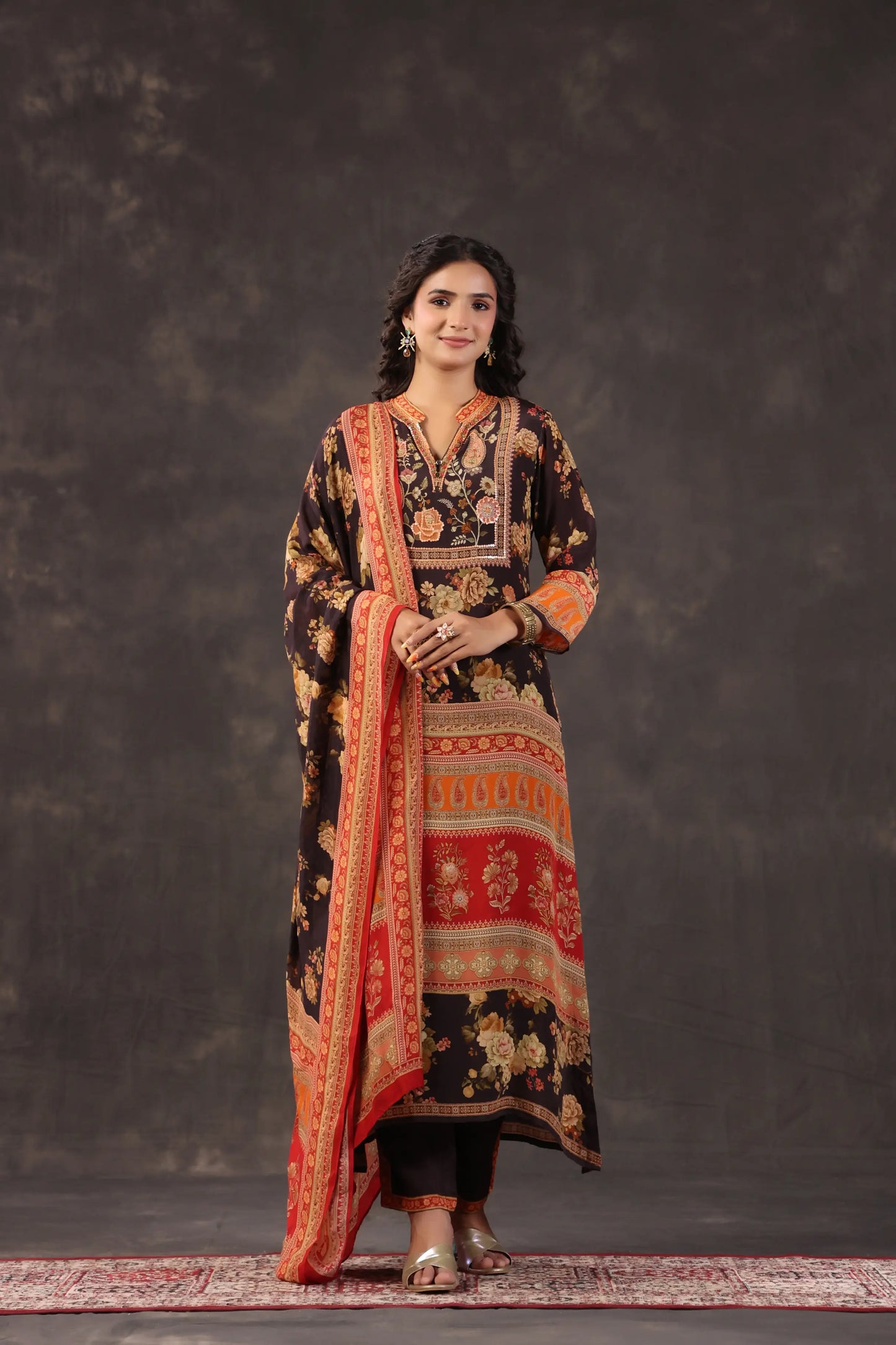 Three Piece Ethnic Kurti with highlight