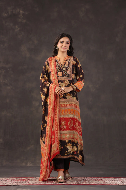 Three Piece Ethnic Kurti with highlight