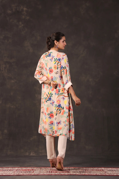 Embellished Printed Straight Kurti with Pant