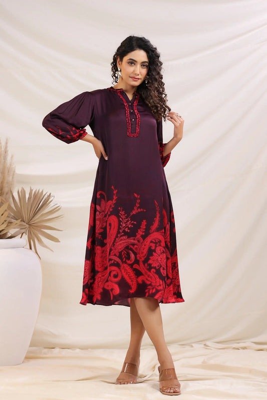 Deep Lilac Printed Kurti
