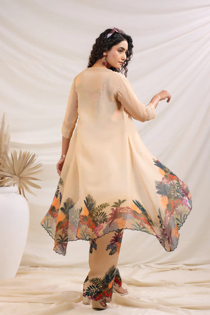 Floral Print Co-Ord Set with Printed Jacket