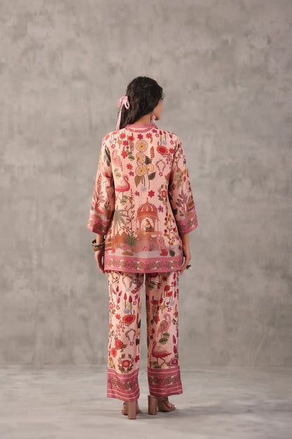 embellished aline top with straight pants. The eyecatching Co-ords.