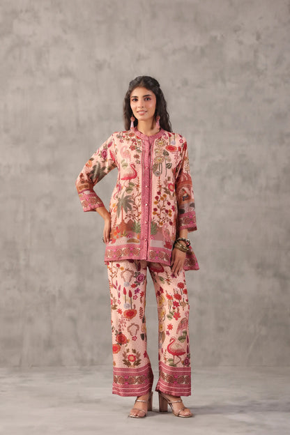 embellished aline top with straight pants. The eyecatching Co-ords.