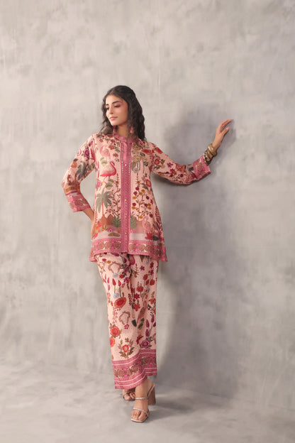 embellished aline top with straight pants. The eyecatching Co-ords.