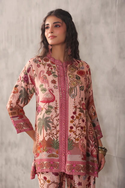 embellished aline top with straight pants. The eyecatching Co-ords.