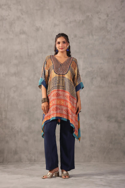 Embellished Printed Straight Kurti with Pant