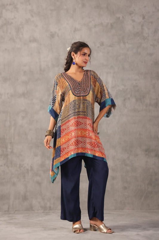 Embellished Printed Straight Kurti with Pant