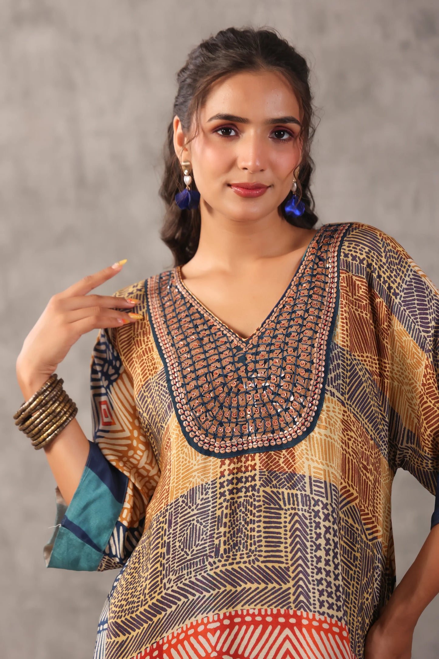 Embellished Printed Straight Kurti with Pant
