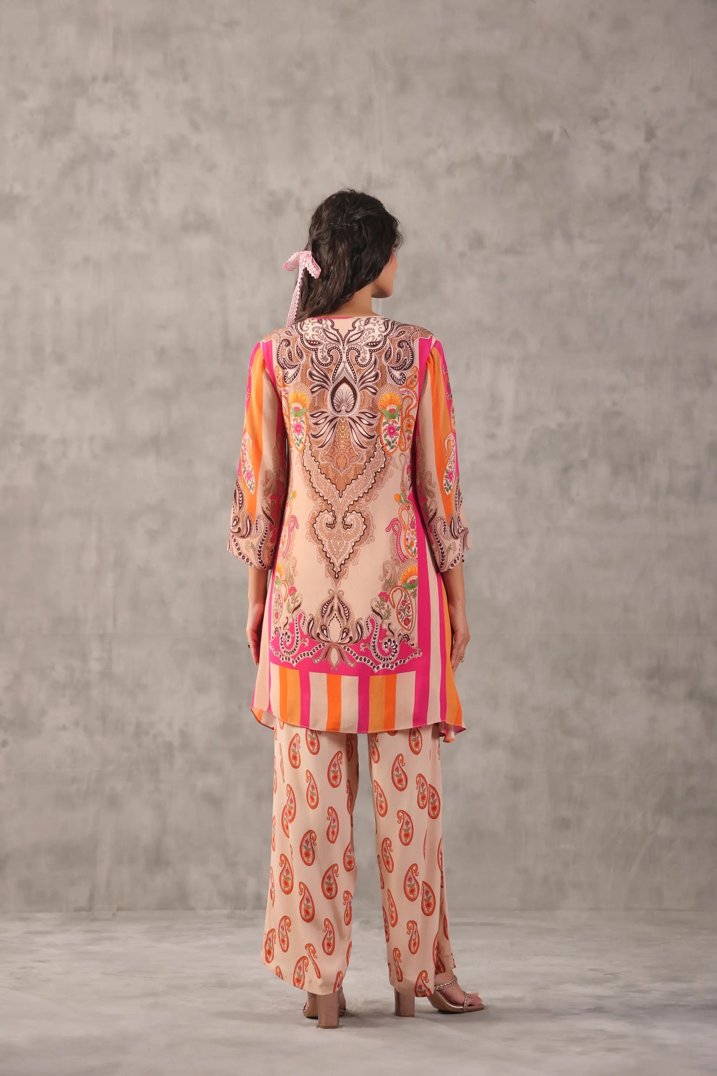 Embellished Printed Straight Kurti with Pant