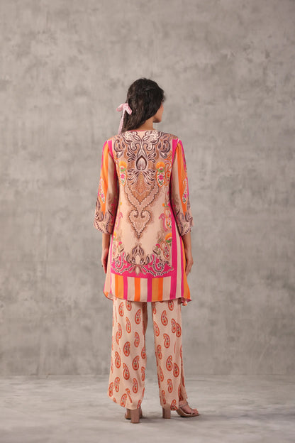 Embellished Printed Straight Kurti with Pant