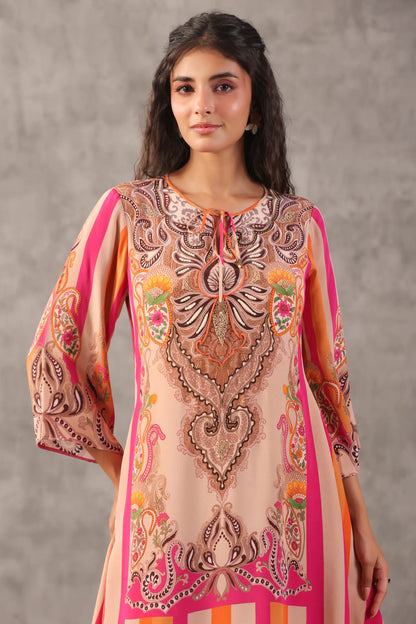 Embellished Printed Straight Kurti with Pant