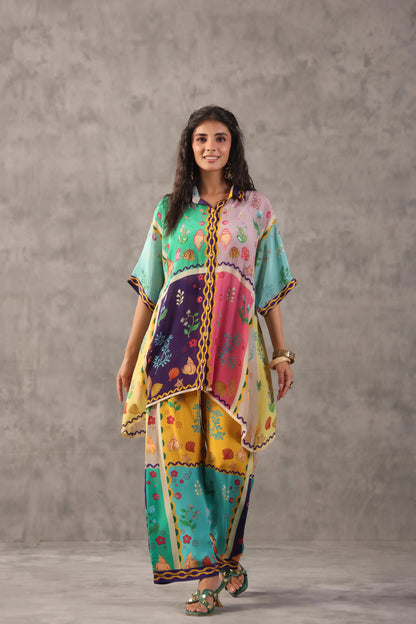 embellished aline top with straight pants. The quirky Co-ords.