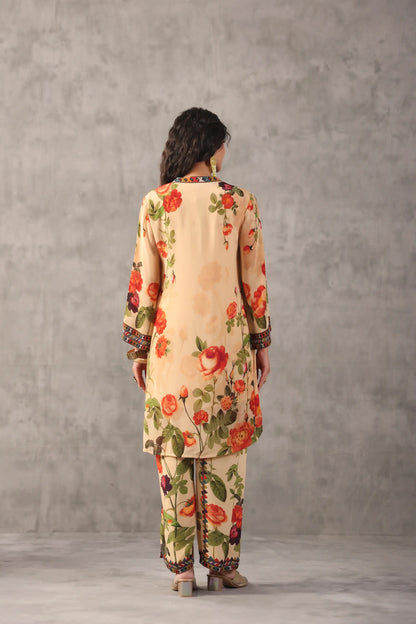 Embellished Printed Straight Kurti with Pant