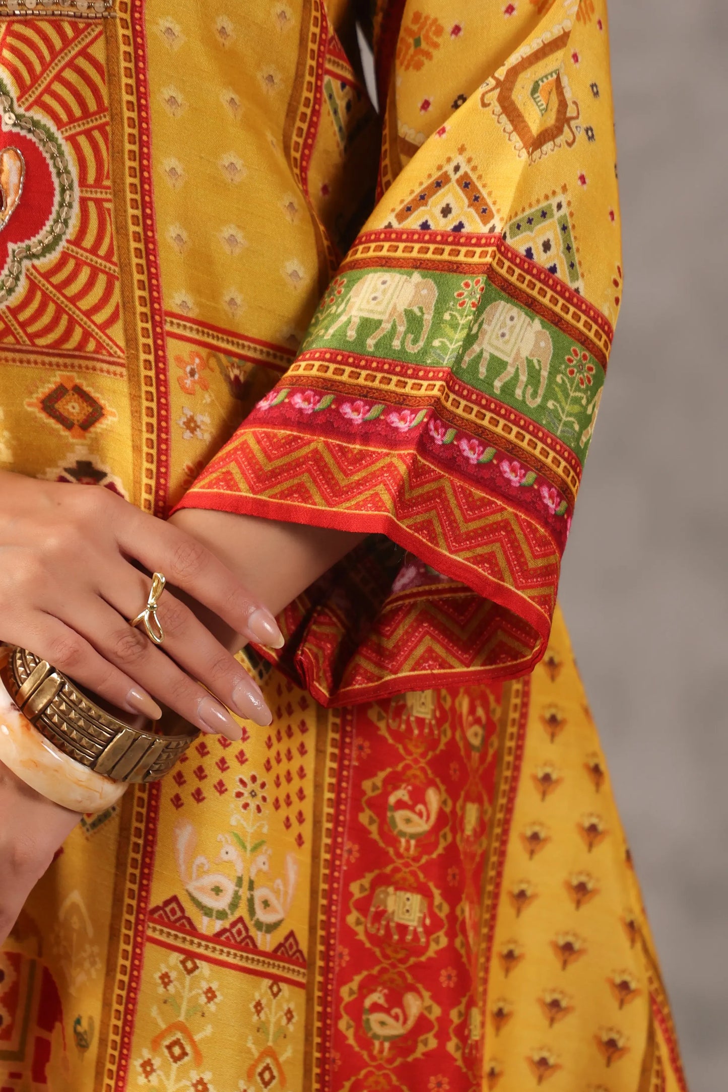 Embellished Printed Straight Kurti with Pant