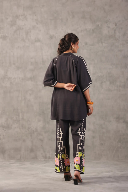 Linen Abstract Co-ords with Side String