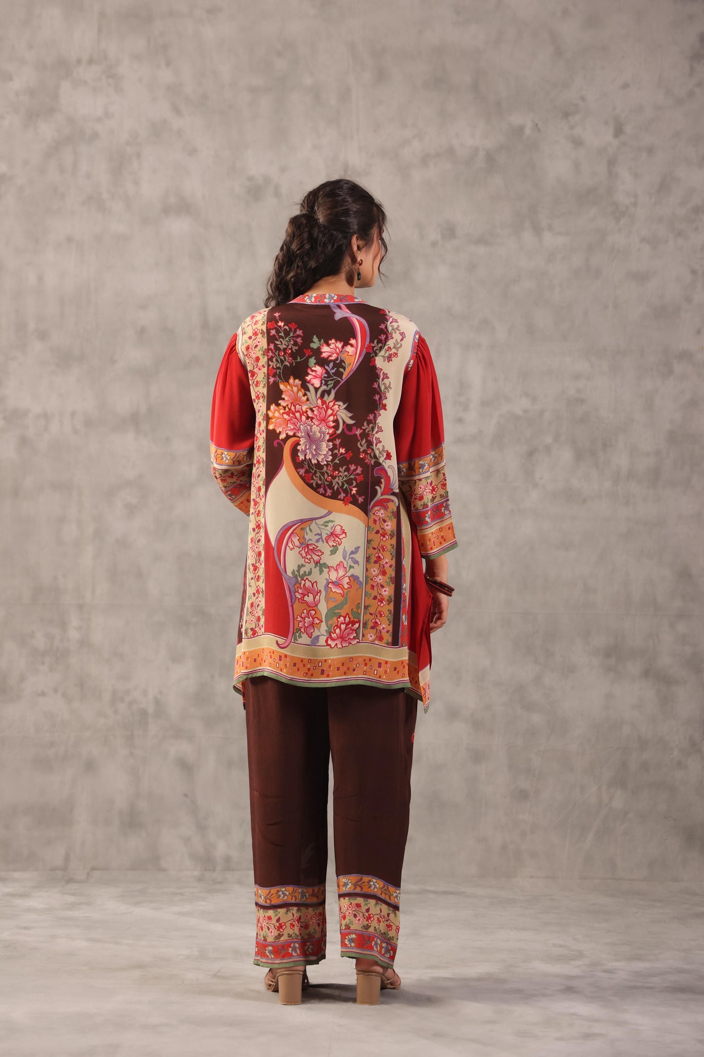 embellished aline top with straight pants. The perfect Co-ords.